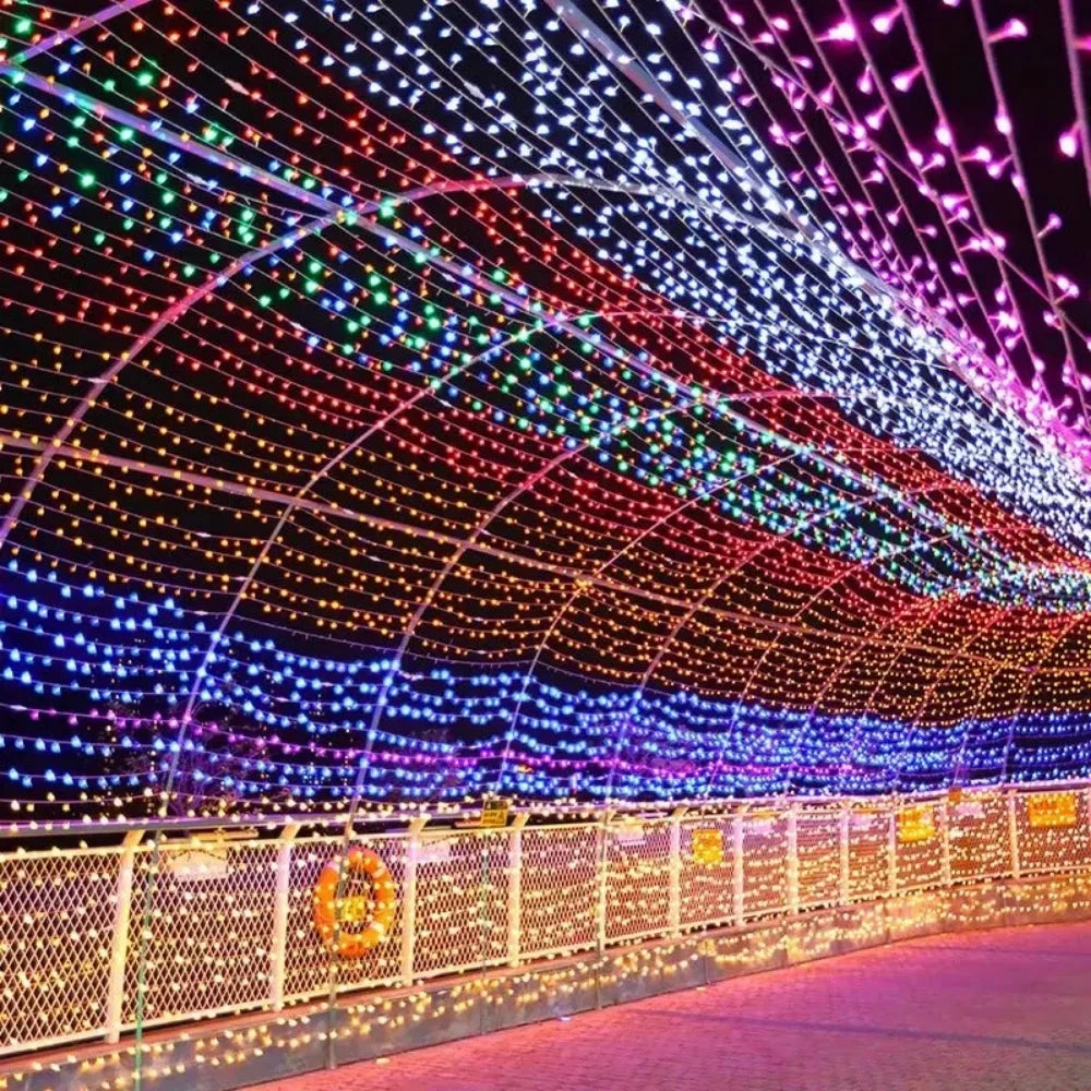 Lumières de corde de guirlande LED 10m 30m 50m 100m arbre de Noël décoration de mariage Lumière de fée imperméable à l'intérieur extérieur 220V EU Lampe