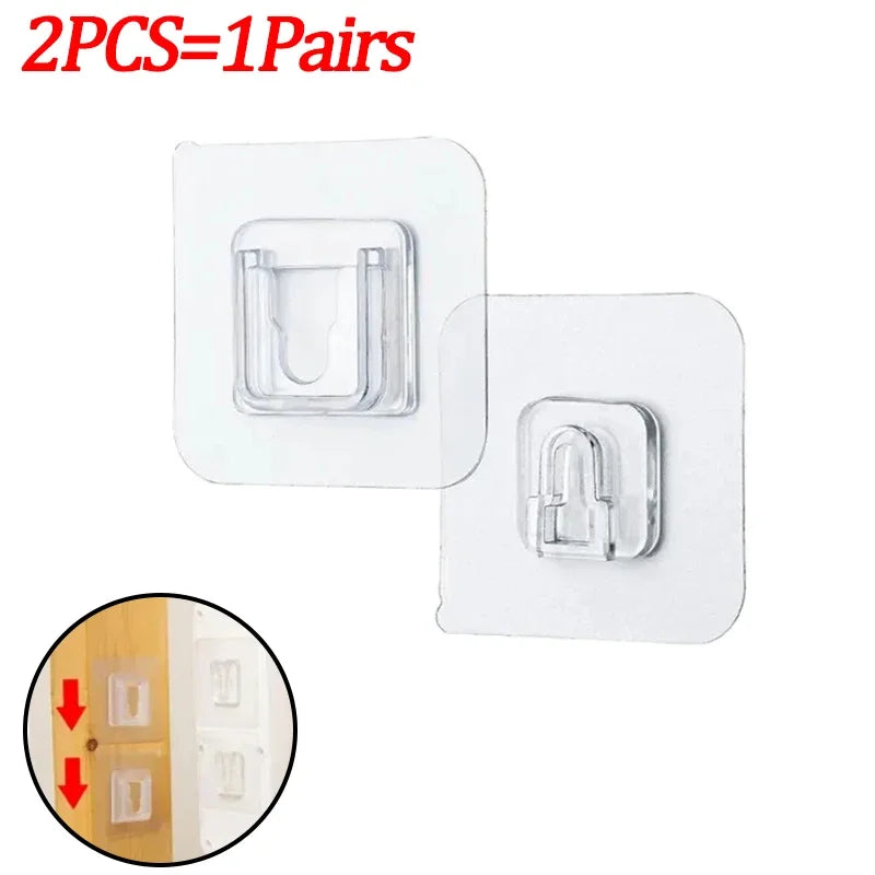 Crochets muraux adhésifs Double face, crochets à ventouse transparents solides, supports de prise de rangement pour cuisine et salle de bains