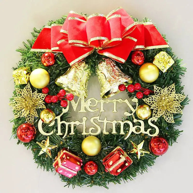 Couronne de Noël artificielle faite main – Décoration pour porte ou fenêtre – Accessoire décoratif raffiné et de haute qualité pour la maison