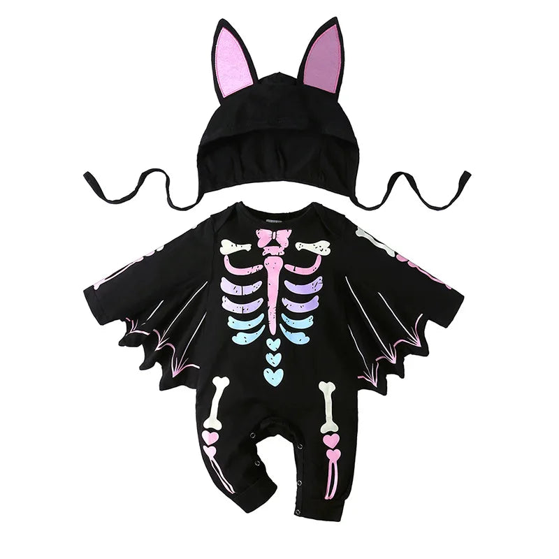 Combinaison citrouille d'Halloween pour bébés et jeunes enfants (garçons et filles) – Modèle sans manches pour tout-petits