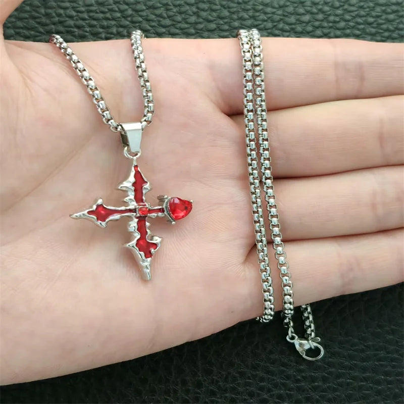 Collier croix rétro gothique, style européen et américain, pour hommes et femmes, tendance streetwear hip-hop, polyvalent