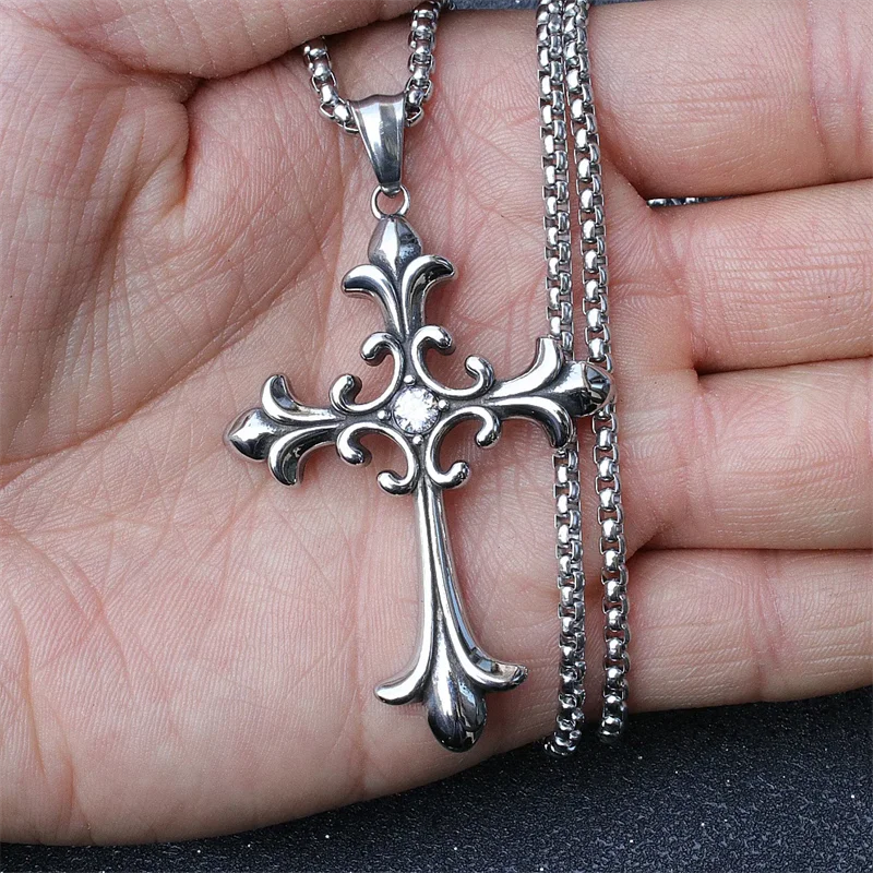Collier croix rétro gothique, style européen et américain, pour hommes et femmes, tendance streetwear hip-hop, polyvalent