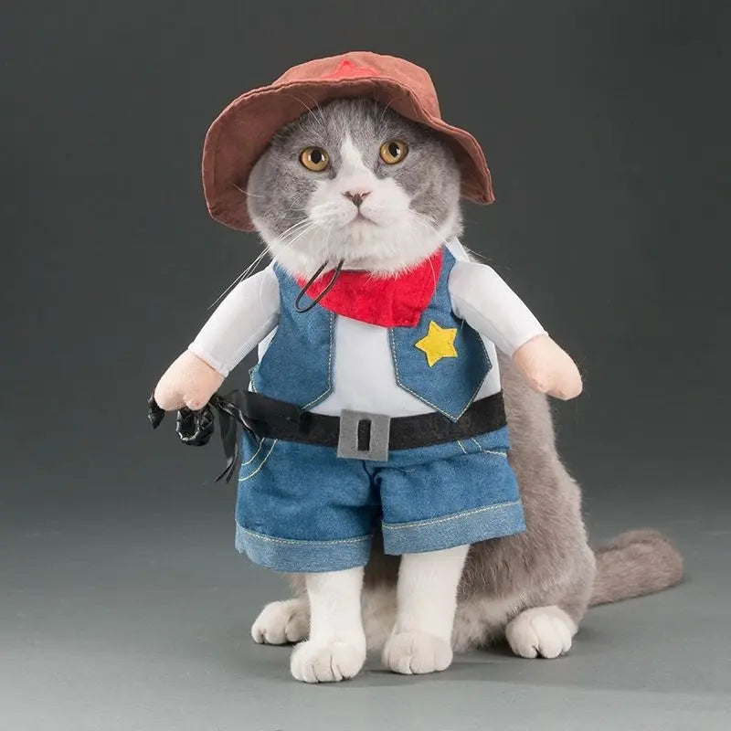 Costumes d'Halloween drôles pour chiens, vêtements réglables pour animaux de compagnie, ensembles de olympiques cosplay pour chats, vêtements fantaisie pour chiens moyens et grands