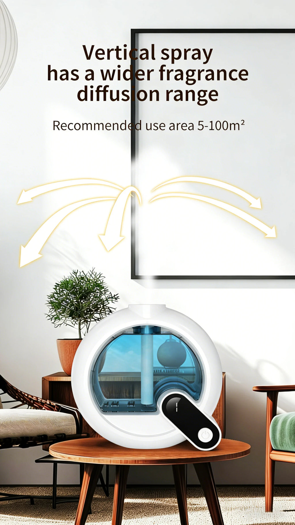 Nouveau diffuseur d'aromathérapie intelligent : vaporisateur de parfum automatique mural, diffuseur sans eau, rechargeable, idéal pour la maison