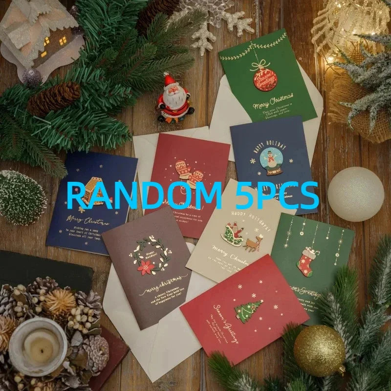 Cartes de Noël, cartes de réveillon vintage, cartes-cadeaux, cartes de vœux pour les fêtes, cartes de Noël manuscrites