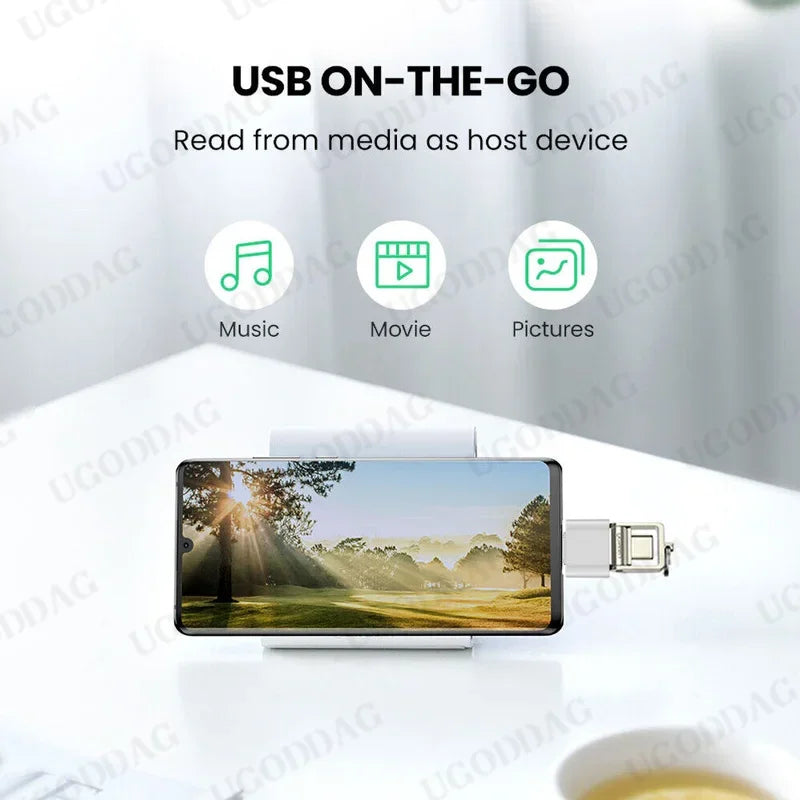 1/5 pièces Adaptateur universel USB-C vers USB 2.0 OTG pour téléphone portable, câble adaptateur USB 2.0 Type C OTG