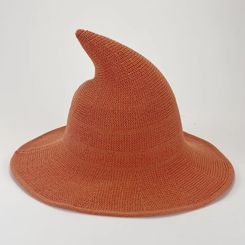 Chapeau de sorcière vintage en tricot de laine pour costume d'Halloween – Idéal pour fêtes, cosplay, bals masqués et décoration de festival