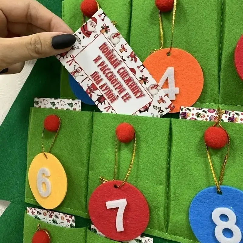Calendrier de compte à rebours pour sapin de Noël – Calendrier de l'Avent DIY réutilisable à suspendre – Décoration de fête et d'intérieur pour les fêtes
