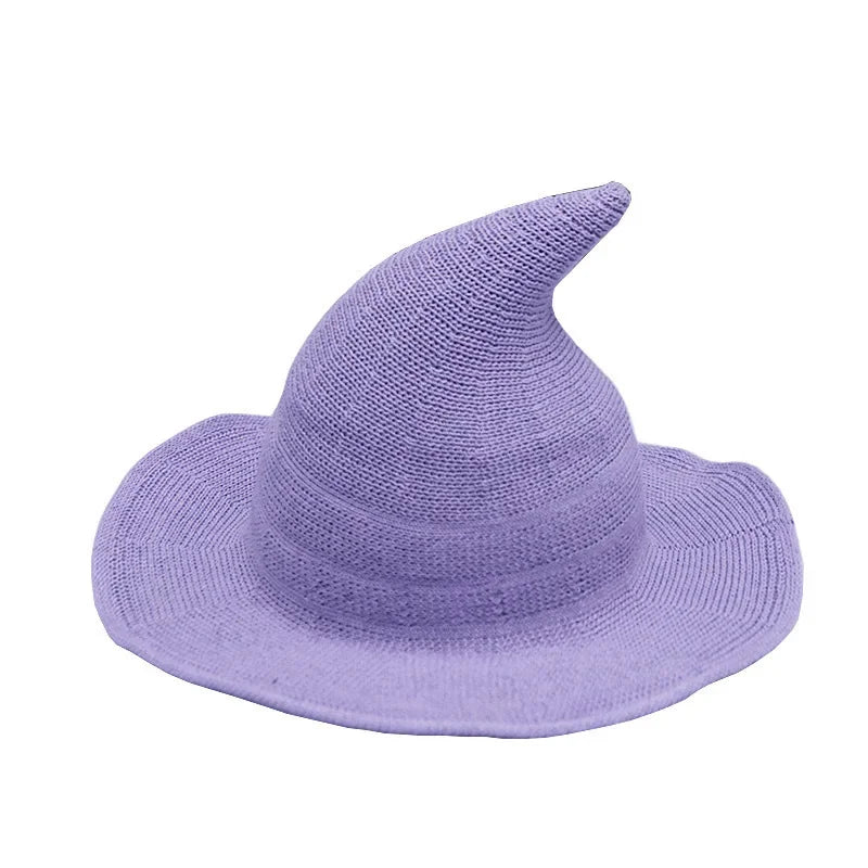 Chapeau de sorcière vintage en tricot de laine pour costume d'Halloween – Idéal pour fêtes, cosplay, bals masqués et décoration de festival