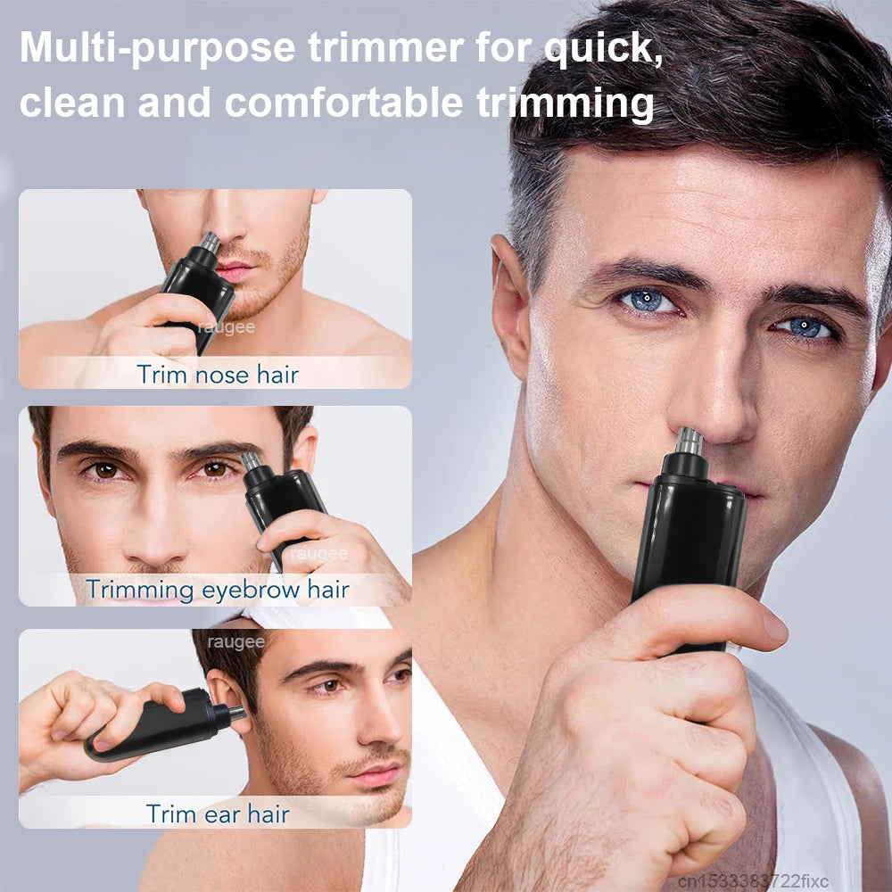 Tondeuse à poils de nez pour hommes, rechargeable USB, professionnelle, indolore, portable, électrique, pour sourcils, oreilles et poils du nez