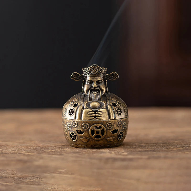 Brûleur d'encens en alliage Vintage, porte-bâton à trois pattes ajouré, Mini encensoir en bois de santal, décoration de la maison