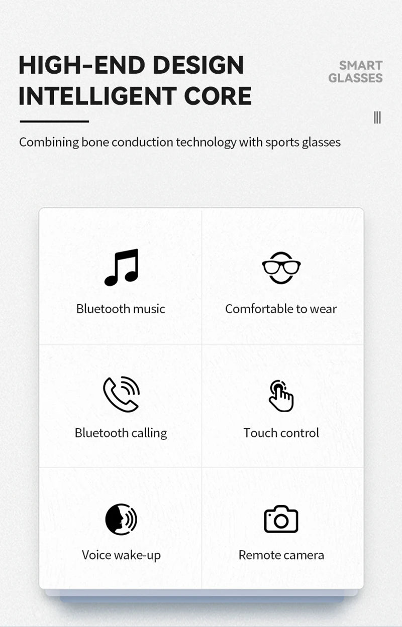Lunettes Intelligentes Lenovo avec Assistant Vocal, Contrôle Tactile Musical, Appel Bluetooth, Lunettes de Soleil Tendance pour Sports de Plein Air Hommes et Femmes, Nouveauté 2026
