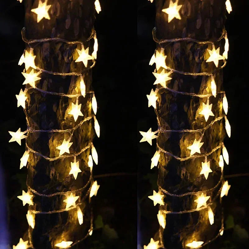 LED String Lights Star Garland Lamps Ampoule Fées Lumières de chaîne Fête Maison Jardin de mariage Halloween Décor de Noël