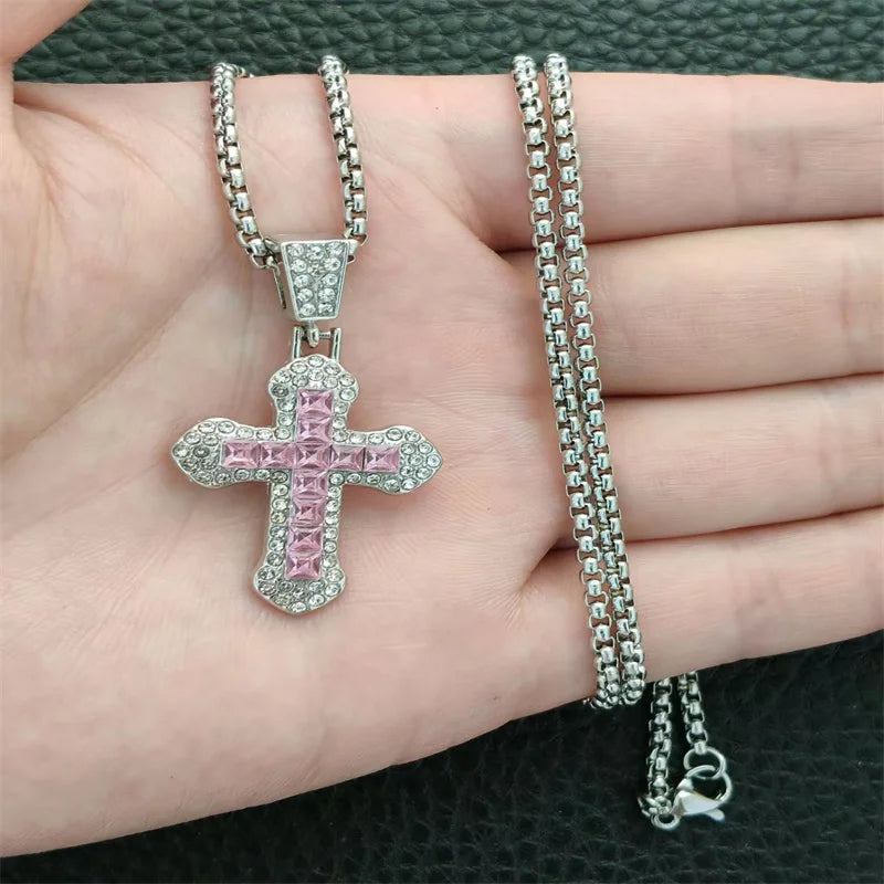 Collier croix rétro gothique, style européen et américain, pour hommes et femmes, tendance streetwear hip-hop, polyvalent